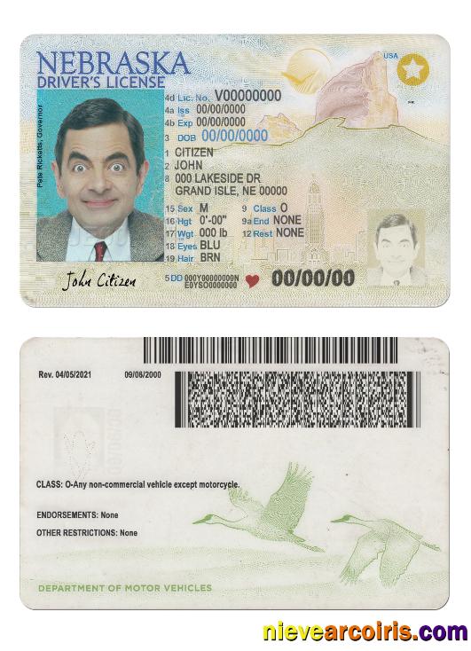 USA Nebraska new driving license